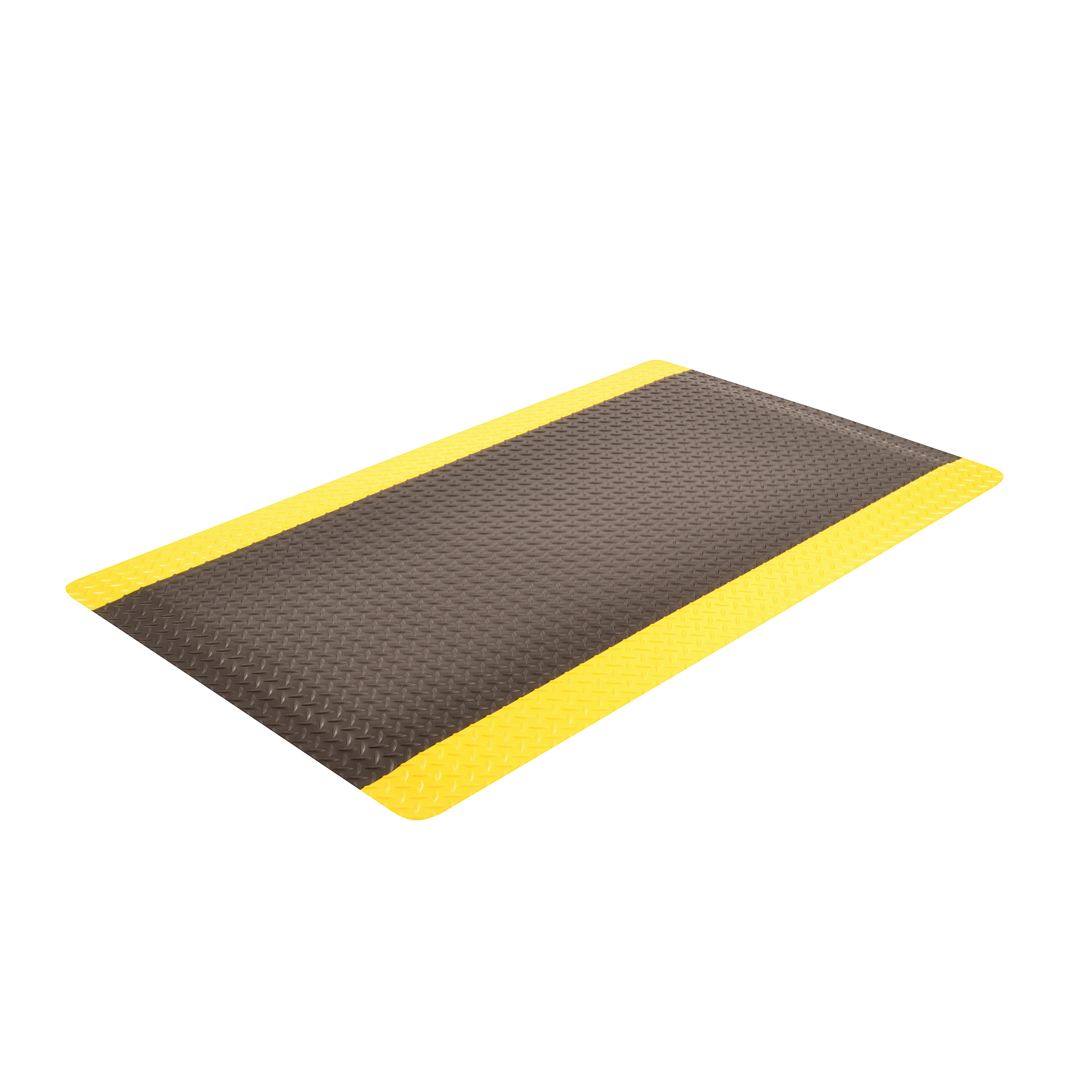 NoTrax&reg; 975S0023YB Cushion Trax&reg; Ultra&trade; Anti-Fatigue Floor Mat, 3 ft L x 2 ft W x 3/4 in THK, Vinyl, Diamond Plate Surface Pattern, PVC Foam Base, Resists: Abrasion and Tear