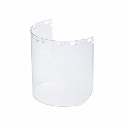 MCR Safety 101640 Faceshield Visor, Clear, PETG, 10 in H x 15-1/2 in W x 0.04 in THK Visor, For Use With MCR Safety Headgears, ANSI Z87+