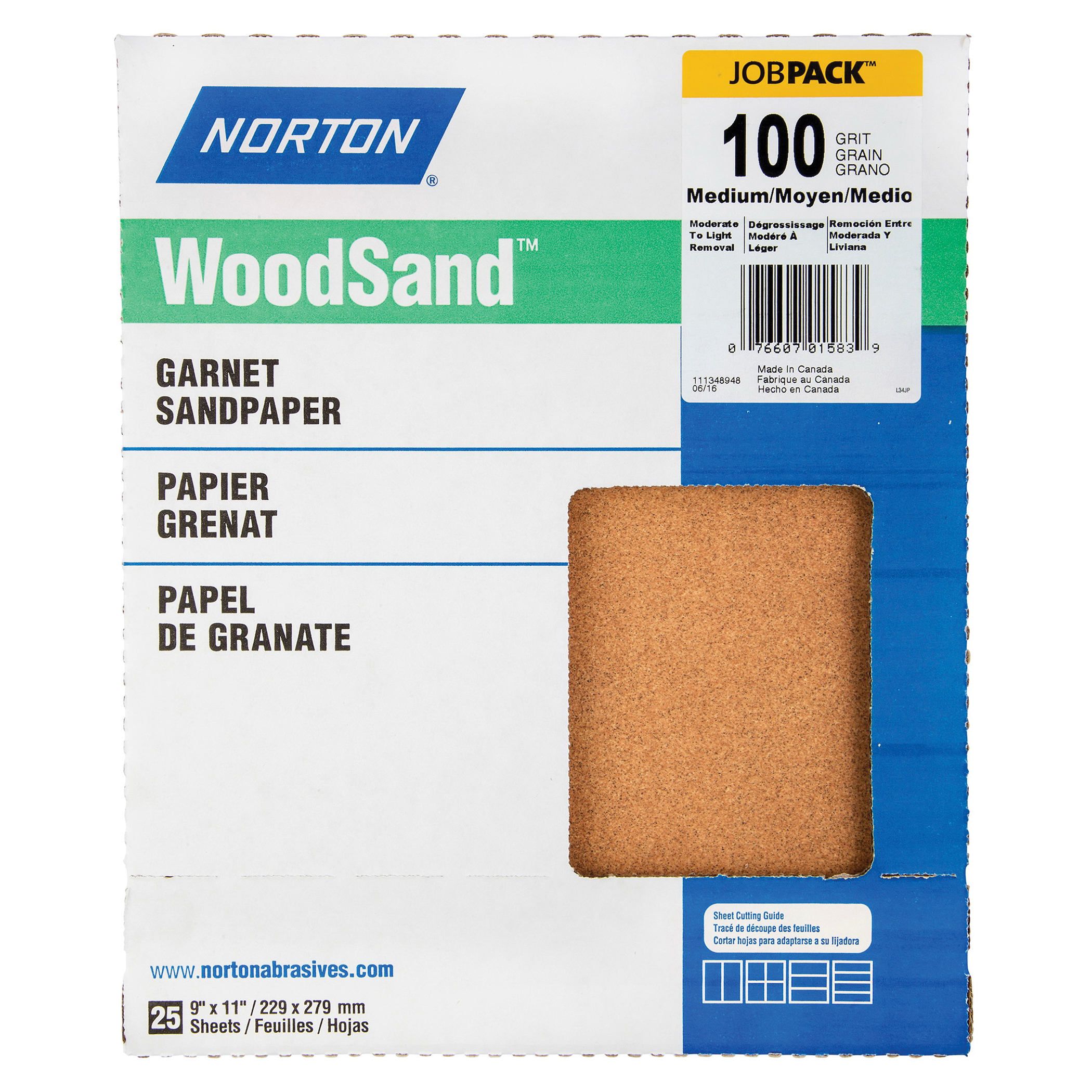 Norton&reg; Adalox&reg; No-Fil&reg; 66261131634 A275OP Premium Coated Sandpaper Sheet, 11 in L x 9 in W, P80 Grit, Coarse Grade, Aluminum Oxide Abrasive, Anti-Loading Paper Backing