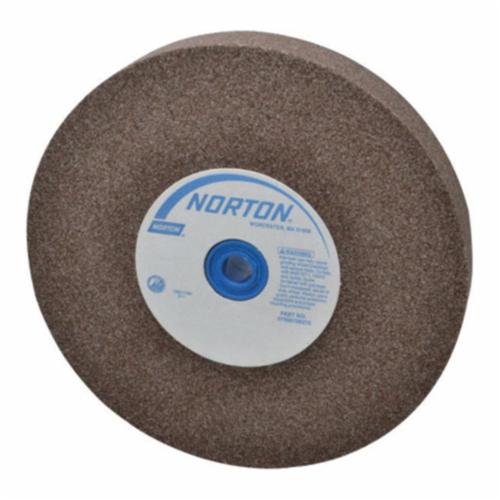 Norton® Gemini® 07660788285 57A Alundum® Straight Bench and Pedestal Grinding Wheel, 8 in Dia x 1 in THK, 1 in Center Hole, 60/80 Grit, Aluminum Oxide Abrasive