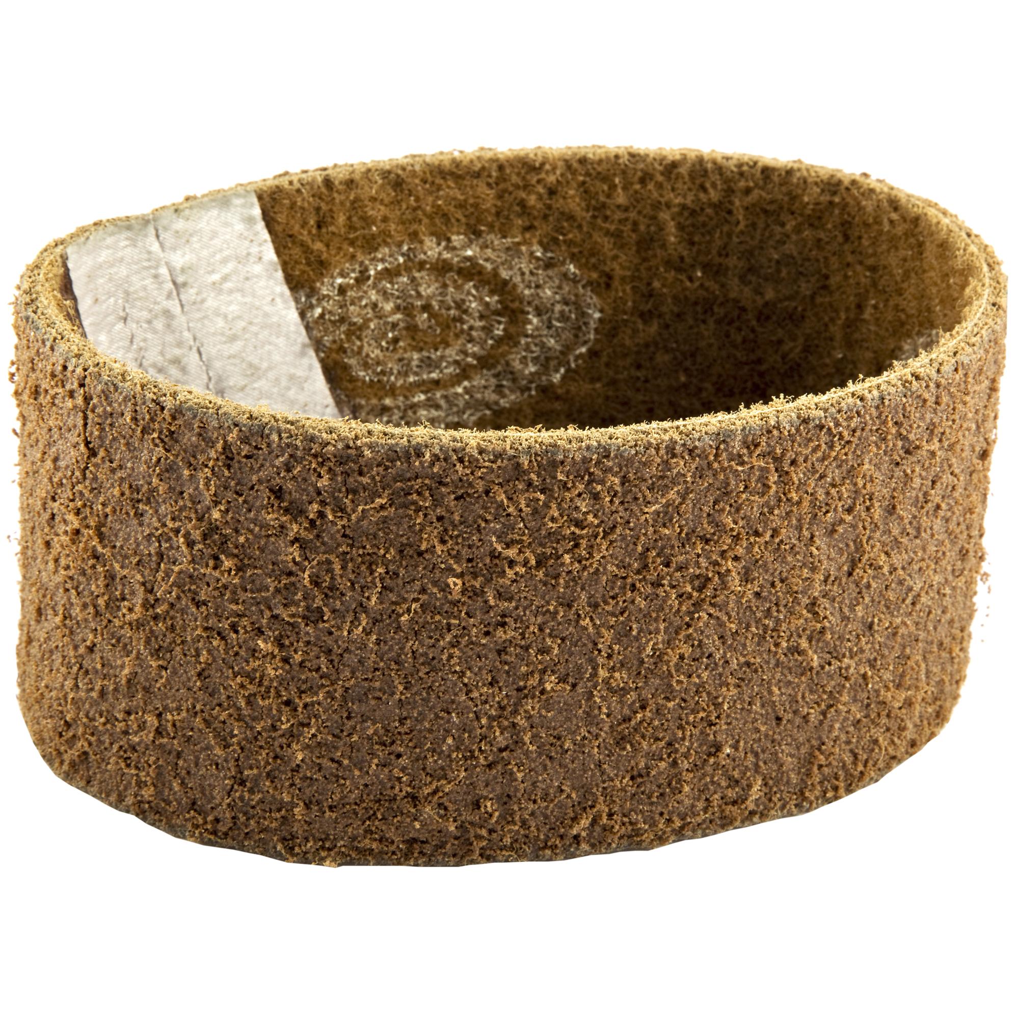 Norton&reg; 63642575499 Non-Woven Portable In-Line Belt, 3-1/2 in W Belt x 15-1/2 in L, Coarse Grade, Aluminum Oxide Aggregate Abrasive, Brown