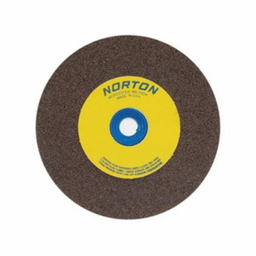 Norton&reg; Gemini&reg; Crystolon&reg; 66252837190 Straight Bench and Pedestal Grinding Wheel, 6 in Dia x 3/4 in THK, 1 in Center Hole, 60 Grit, Silicon Carbide Abrasive