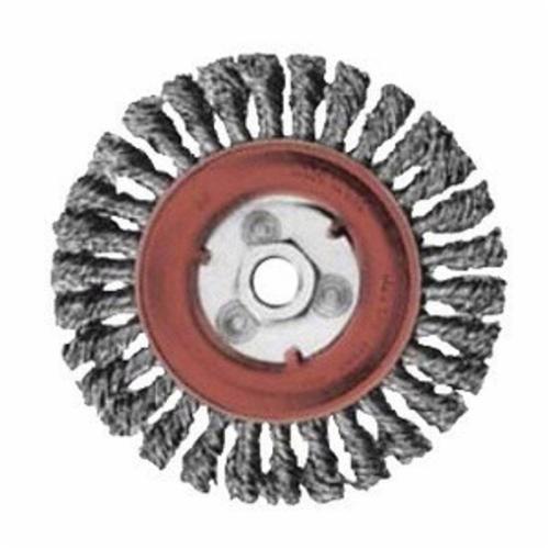 Norton&reg;BLUEFIRE 66252833487 Wheel Brush, 5 in Dia Brush, 1/2 in W Face, 0.02 in Dia Standard/Twist Knot Filament/Wire, 5/8-11 Arbor Hole