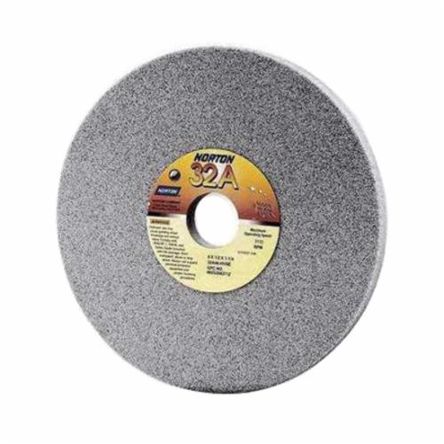 Norton® 66252838314 38A Straight Toolroom Wheel, 6 in Dia x 1 in THK, 4 in Center Hole, 80 Grit, Aluminum Oxide Abrasive