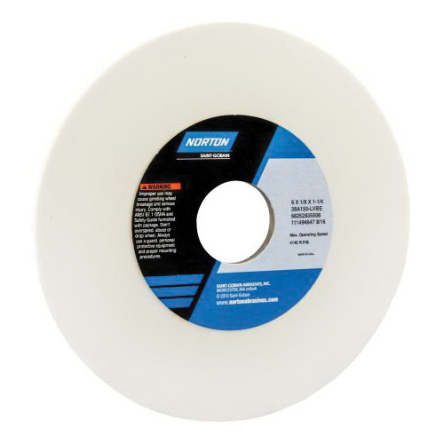 Norton® 66253044092 5SG Straight Toolroom Wheel, 8 in Dia x 1/2 in THK, 1-1/4 in Center Hole, 60 Grit, Ceramic Alumina/Friable Aluminum Oxide Abrasive