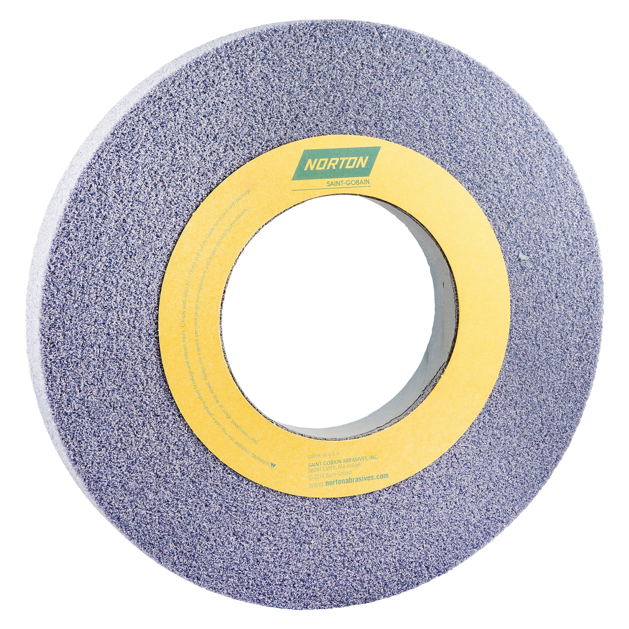 Norton&reg; 66253011505 3SG Straight Toolroom Wheel, 8 in Dia x 1/2 in THK, 1-1/4 in Center Hole, 46 Grit, Ceramic Alumina Abrasive