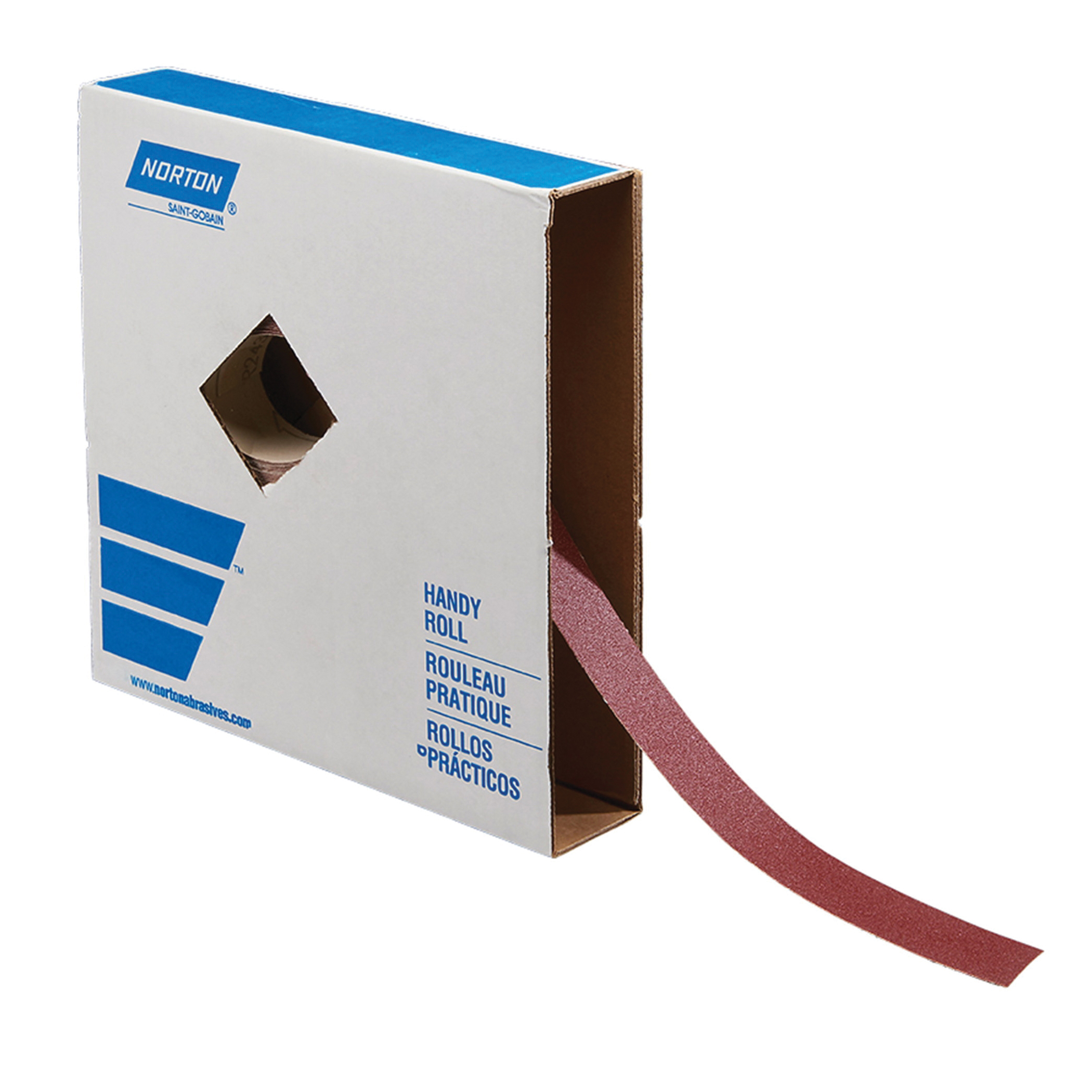 Norton® 66261136200 R243 Coated Abrasive Roll, 50 yd L x 1-1/2 in W, 240 Grit, Very Fine Grade, Aluminum Oxide Abrasive, Cotton Backing