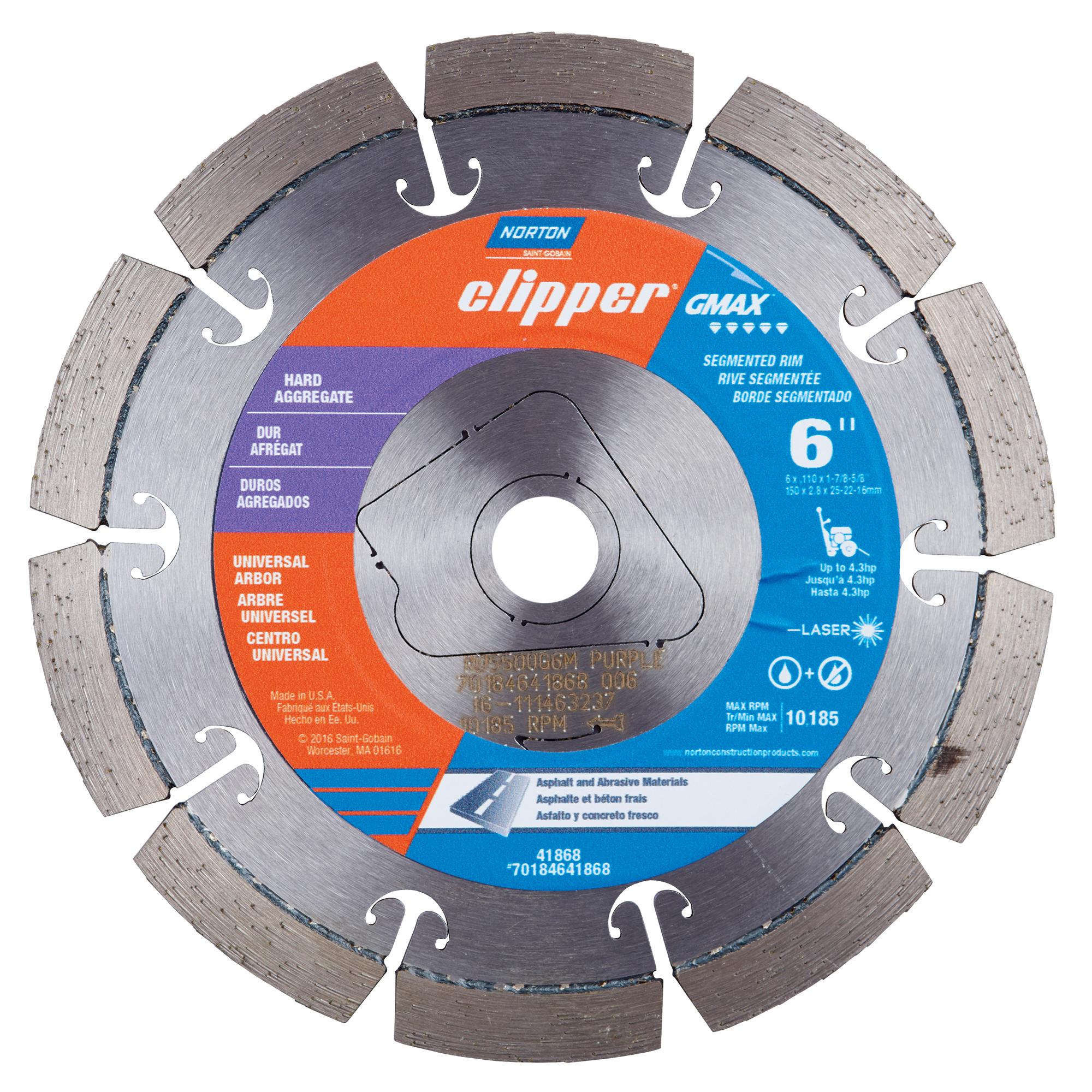 Norton&reg; 70184675125 GMAX iHD Dry Segmented Blade, 9 in Dia Blade, 7/8-5/8 in Arbor/Shank