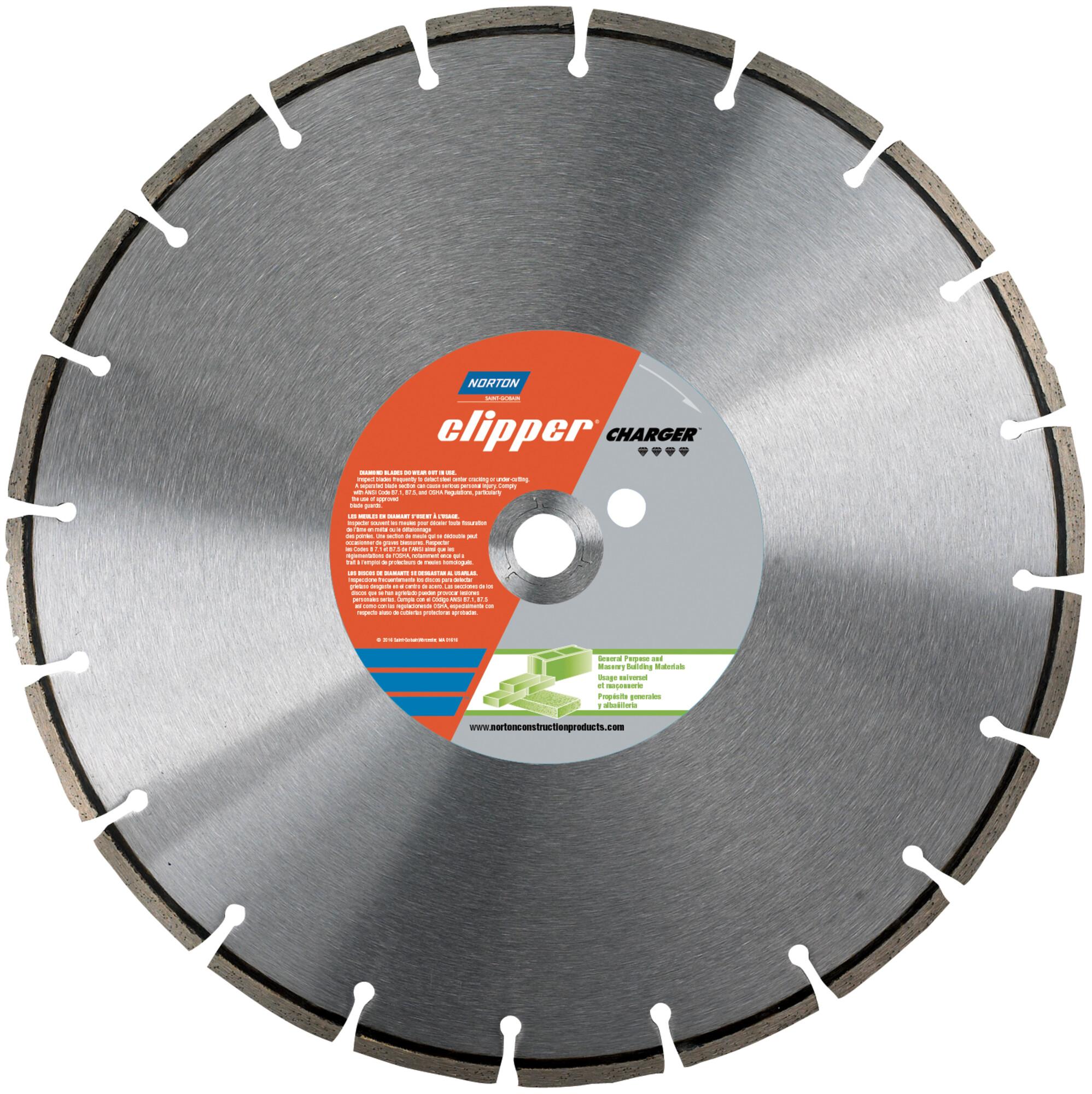 Norton&reg; 7660756267 Saw Diamond Blade, 14 in Dia Blade, 1 in Arbor/Shank, Dry/Dry Cutting