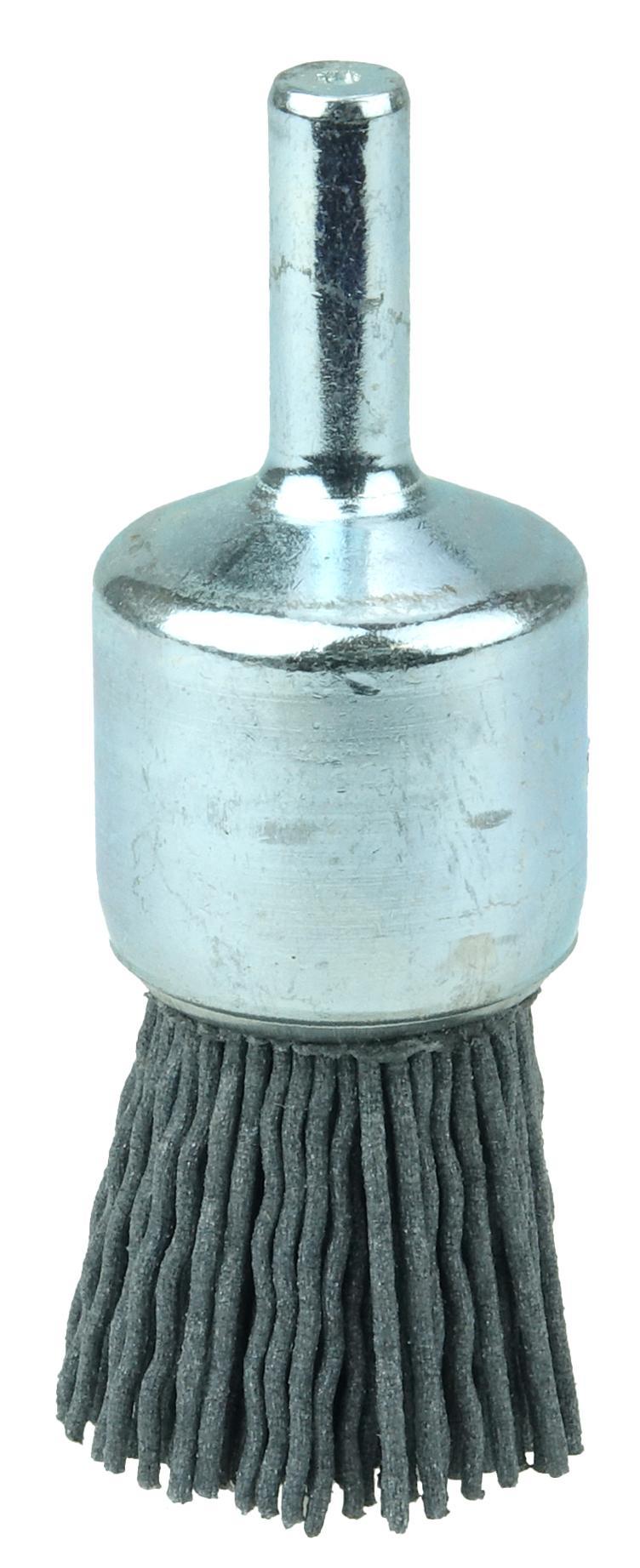 Nylox&reg; 83050 Composite Wheel Brush, 6 in Dia Brush, 1 in W Face, 0.04 in Dia Crimped/Round Filament/Wire, 2 in Arbor Hole