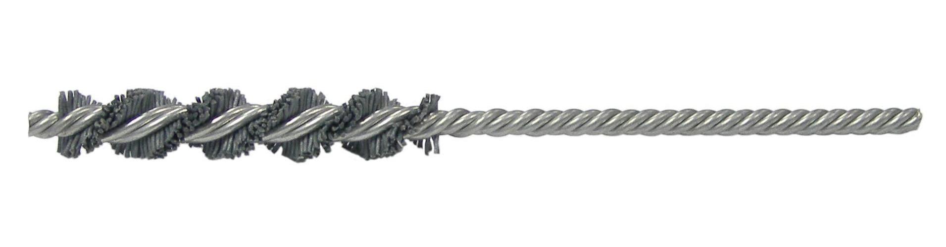 Nylox&reg; 16263 Small Diameter Carbide Burr, 3 in Dia Brush, 1/2 in W Face, 0.04 in Dia Crimped/Round Filament/Wire, 1/2 in Arbor Hole