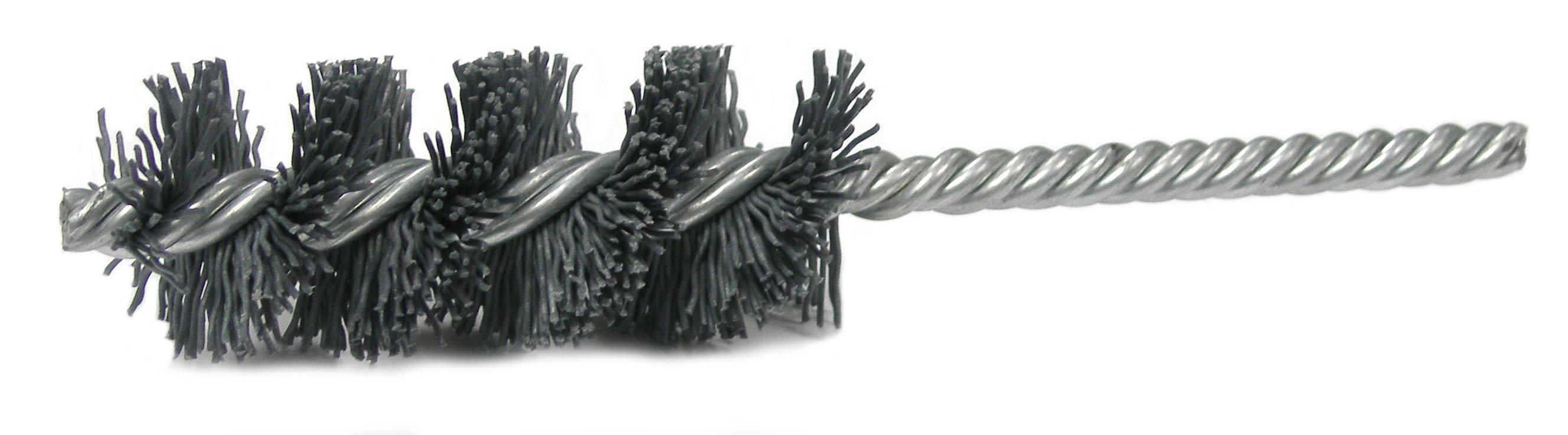 Nylox&reg; 21134 Power Tube Brush, 3/4 in Dia x 2-1/2 in L, 5-1/2 in OAL, 0.022 in Dia Filament/Wire, Nylon/Silicon Carbide Fill