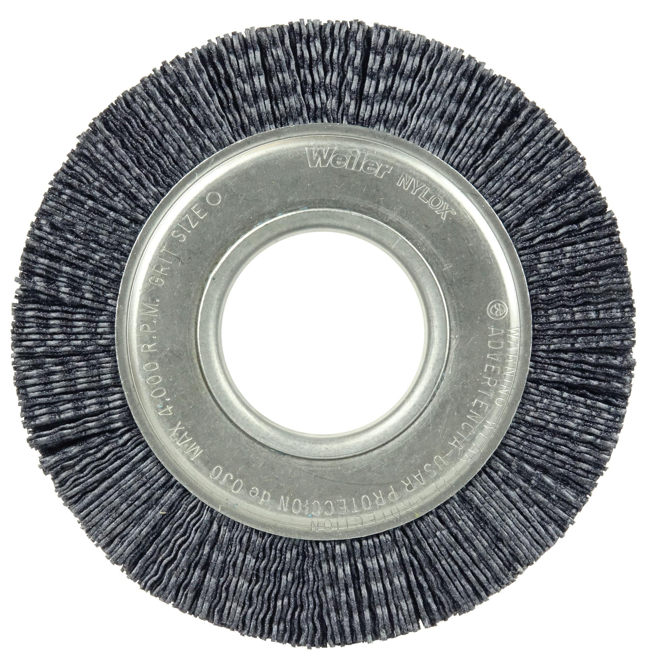 Bore-Rx&trade; 86136 Composite Wheel Brush, 14 in Dia Brush, 1 in W Face, 0.043 in Dia Crimped/Round Filament/Wire, 2 in Arbor Hole