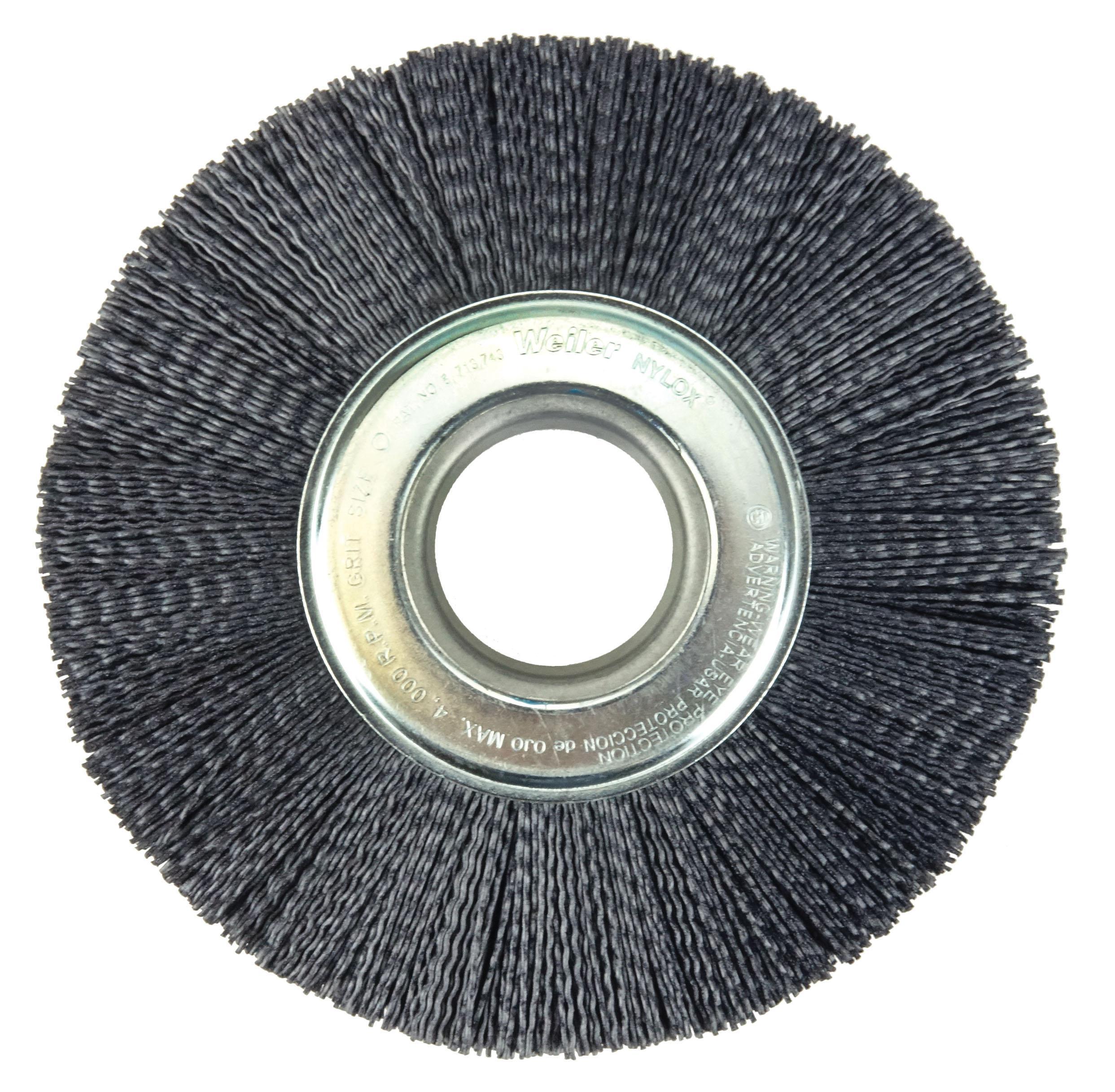 Burr-Rx&reg; 86105 Stem Mount End Brush, 1 in Dia Brush, Crimped, 0.043 in Dia Filament/Wire, Ceramic Fill, 1/4 in L Trim