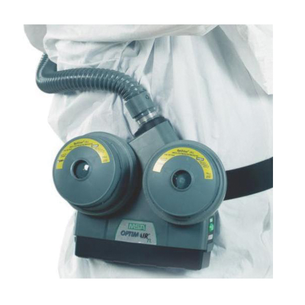 product MSA OptimAir® 10034152 Compact Lightweight Powered Air Purifying Respirator Assembly, S, High Efficiency OptiFilter® XL Filter Class, NiMh Battery, Resists: Water, NIOSH Approved