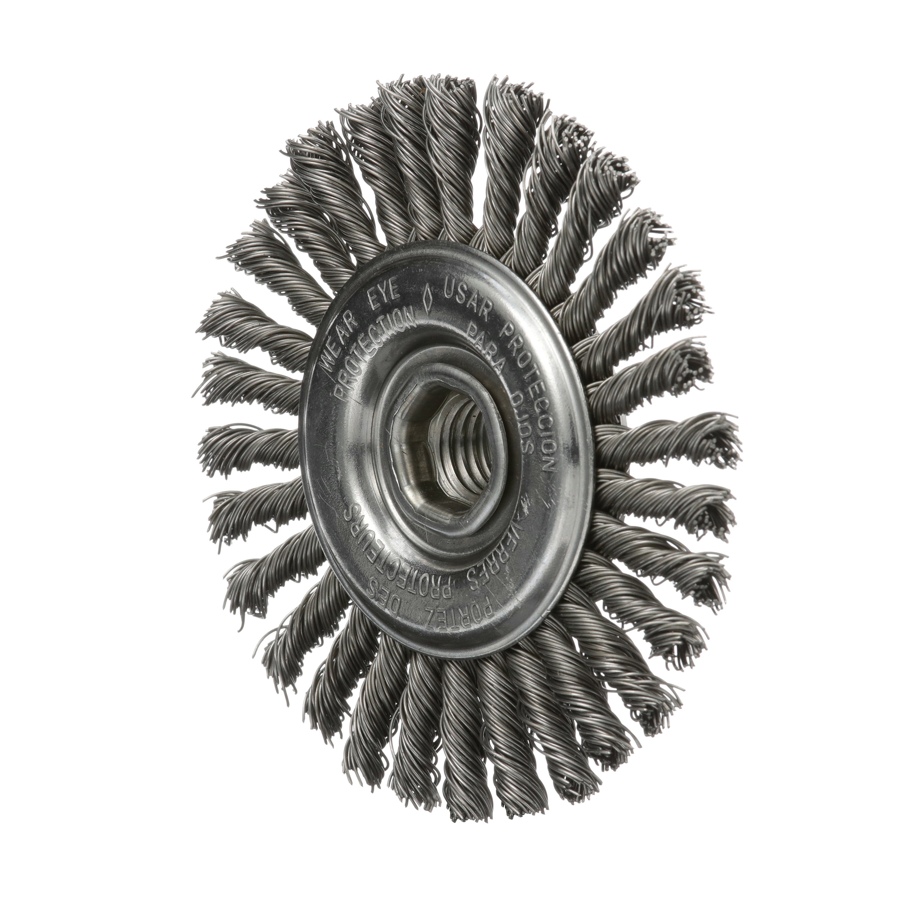 PFERD 79180370 Narrow Face Wheel Brush, 6 in Dia Brush, 5/8 in W Face, 0.01 in Dia Crimped Filament/Wire, 1/2 to 5/8 in Arbor Hole