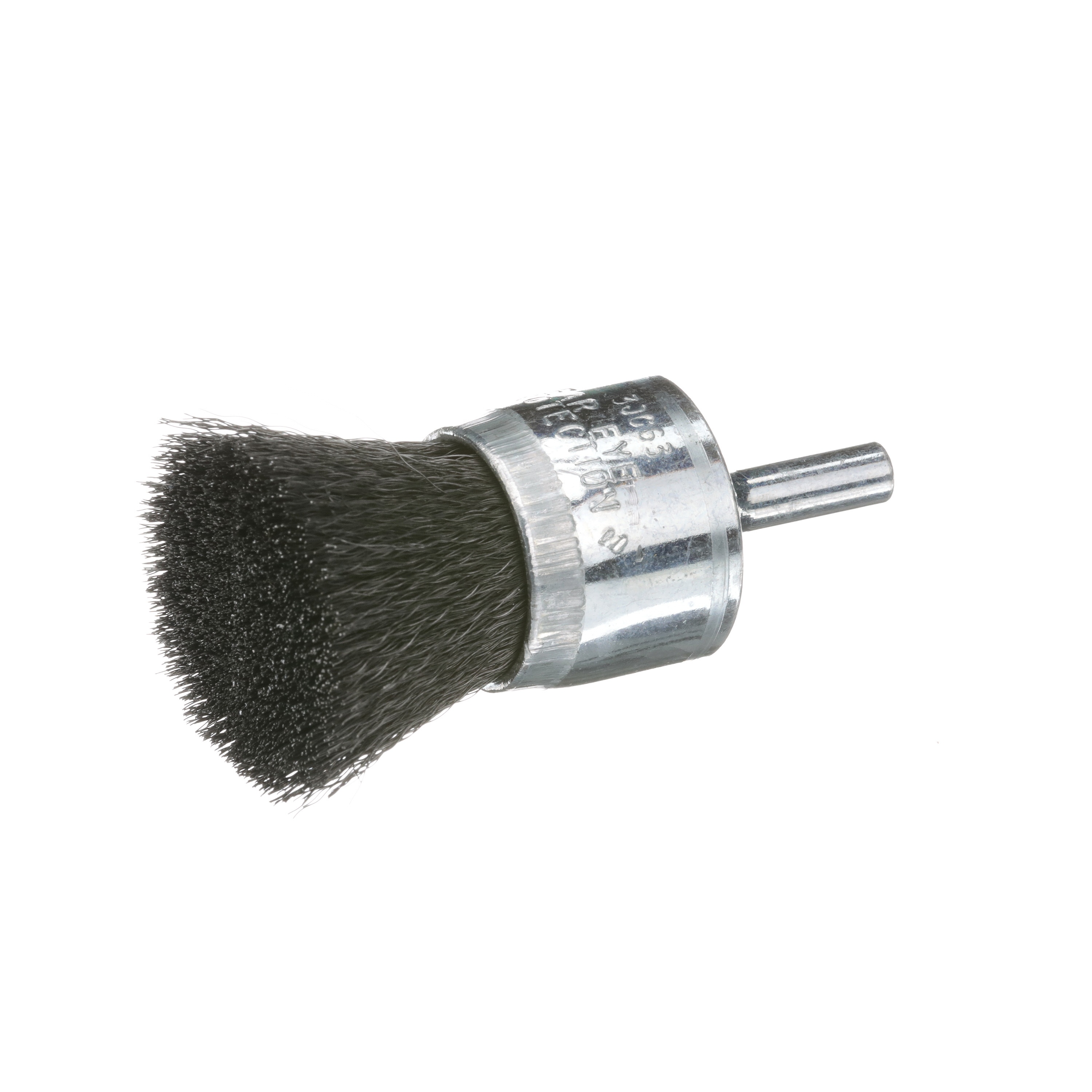 Weiler&reg; 26097 Miniature End Brush, 3/16 in Dia Brush, Crimped, 0.03 in Dia Filament/Wire, Brass Fill, 1/4 in L Trim