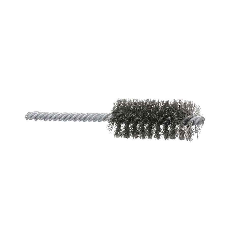 Osborn 0005100300 Crimped Wire Tube Brush, 1/4 in Dia x 1-1/2 in L, 7 in OAL, 0.004 in Dia Filament/Wire, Carbon Steel Fill