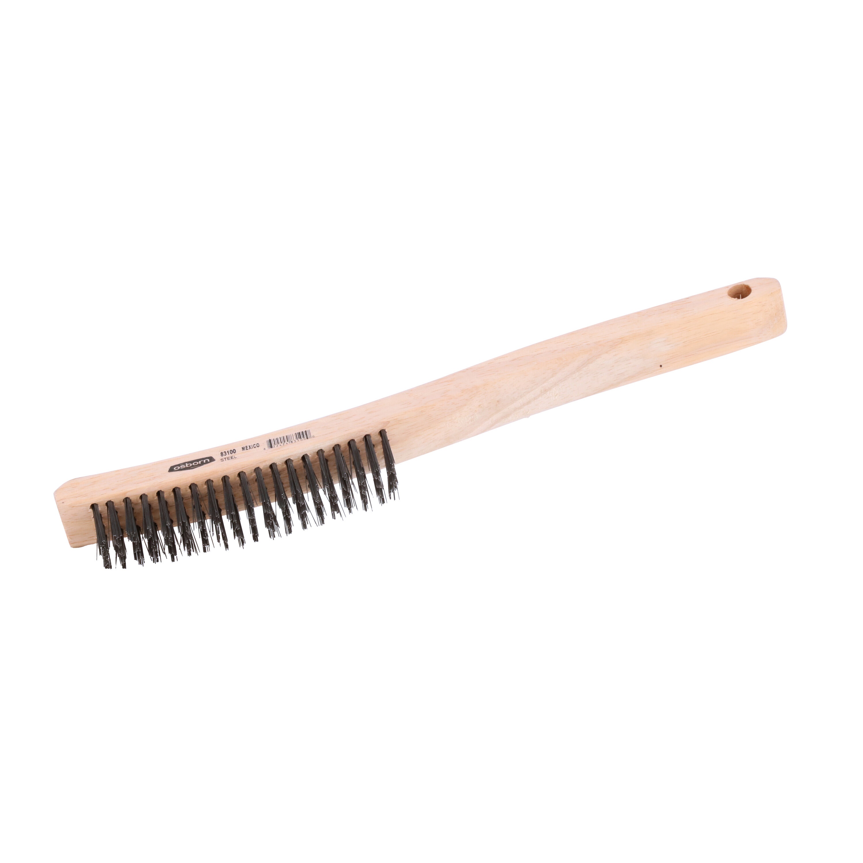 Weiler&reg; 44189 Small Handle Scratch Brush, 1-3/8 in Brush, 7-1/2 in L x 1/2 in W Block, 1/2 in L Brass Trim