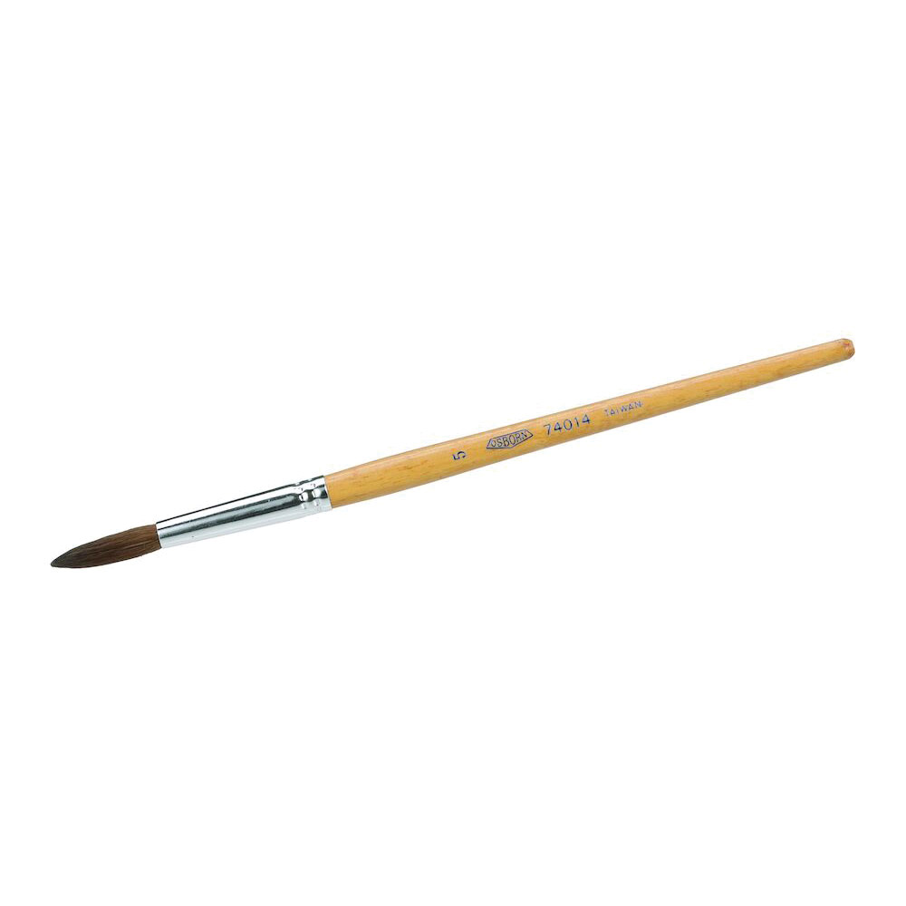 Osborn 0007401400 Lettering Selected Lacquering Brush, #5 Camel Hair Brush, Wood Handle, Latex, Oil/Water Based