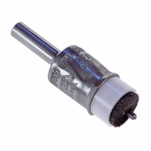 Osborn 0003015700 Bridled Pilot Bonding End Brush, 1/2 in Dia Brush, Crimped, 0.004 in Dia Filament/Wire, AB Carbon Steel Fill, 3/8 in L Trim