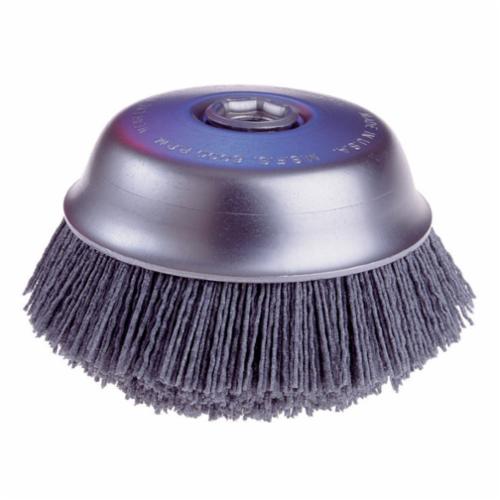 Osborn ATB&trade; 0003212500 Round Trim Cup Brush With Nut, 4 in Dia Brush, 5/8-11 UNC Arbor Hole, 0.04 in Dia Filament/Wire, Straight, Silicon Carbide Fill