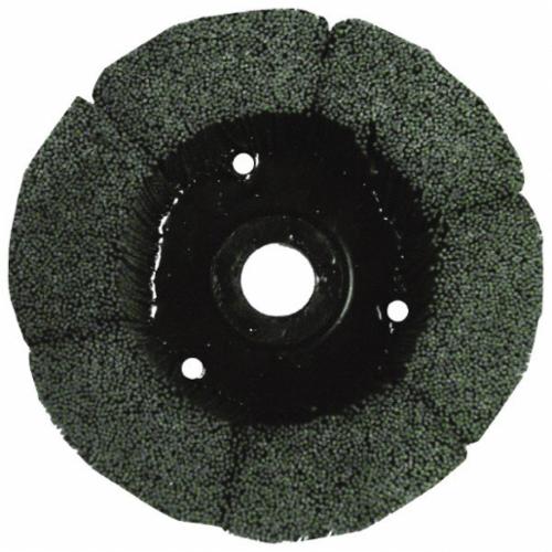 Osborn ATB&trade; Uni-Lok&reg; 0004704300 Crimped Round Disc Brush, 6 in Dia Brush, 7/8 in Center Hole, 0.022 in Dia Filament/Wire, Silicon Carbide Fill