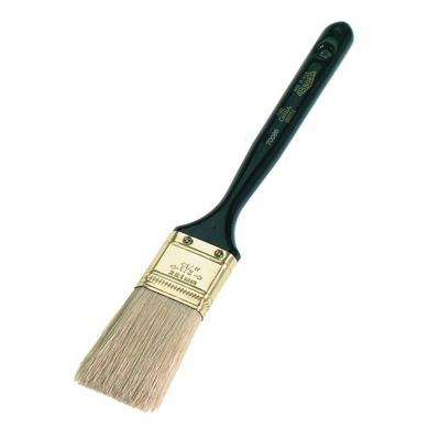 Osborn 0007008600 Flat Sash Tool Brush, 1-1/2 in W x 1/2 in THK x 2-1/2 in Trim Pure White China Bristle Brush, Plastic Handle, Oil Based