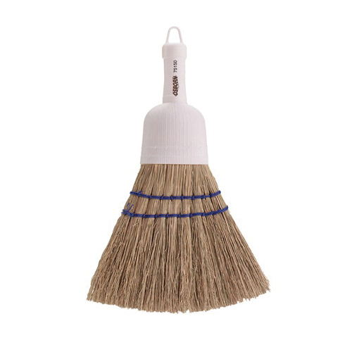 Osborn 0007515000 Whisk Broom With Plastic Cap, Corn/Grass Bristle, 7 in W, 5-1/2 in L Trim, 11 in OAL
