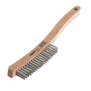 Osborn 0008400400 Economy Scratch Brush, 5-3/4 in L x 15/16 in W Brush, 13-3/4 in OAL, 1-1/8 in L Brass Trim