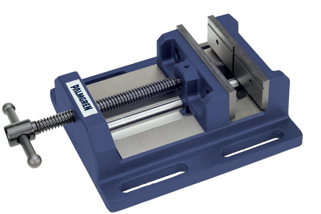 PALMGREN&reg; 9612601 Horizontal Low Profile Drill Press Vise, 11 in L x 3-9/16 in H, 6 in Jaw Opening, Cast Iron