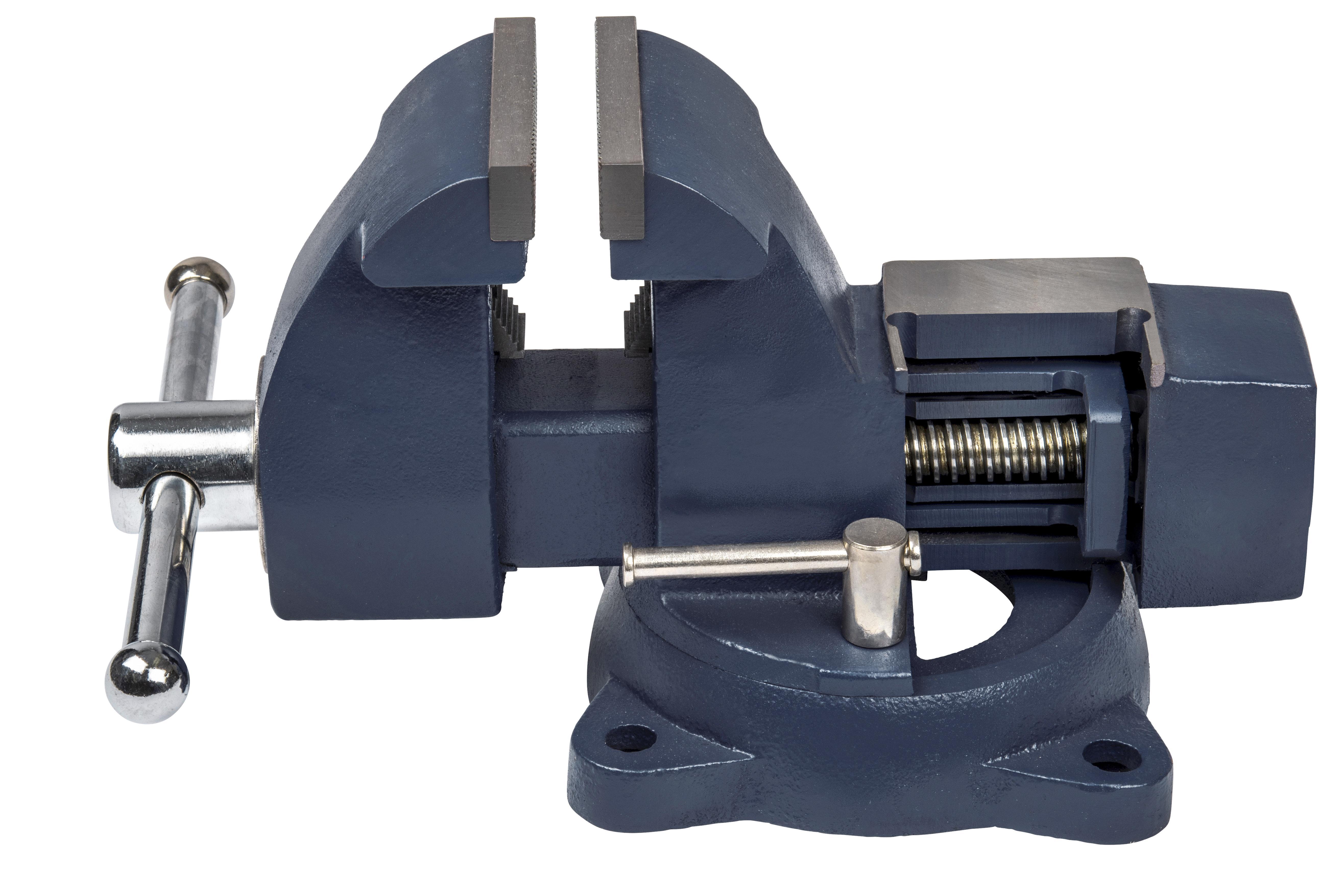 PALMGREN&reg; 9629744 Combination Horizontal Industrial Bench and Pipe Vise, 5 in Jaw Opening, 4 in W Steel Jaw, 3-1/2 in D Throat
