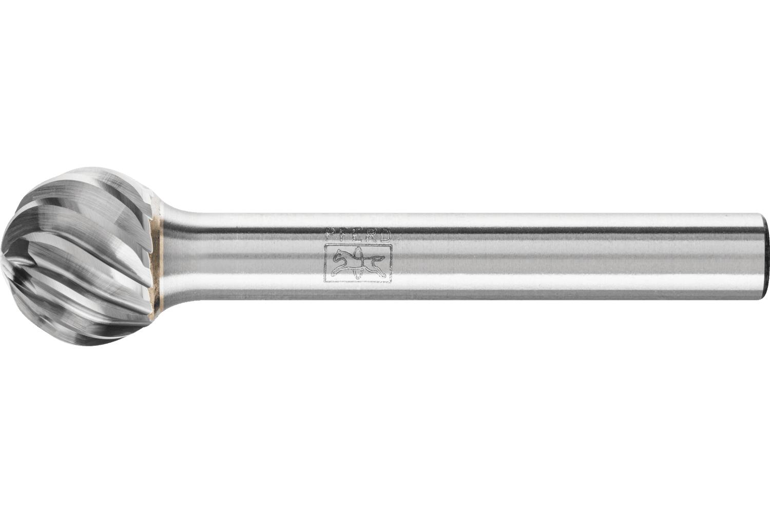 PFERD 21728028 Ball Bur, Ball Head, 1/2 in Dia Head, 7/16 in L of Cut, 2-3/16 in OAL, INOX Cut