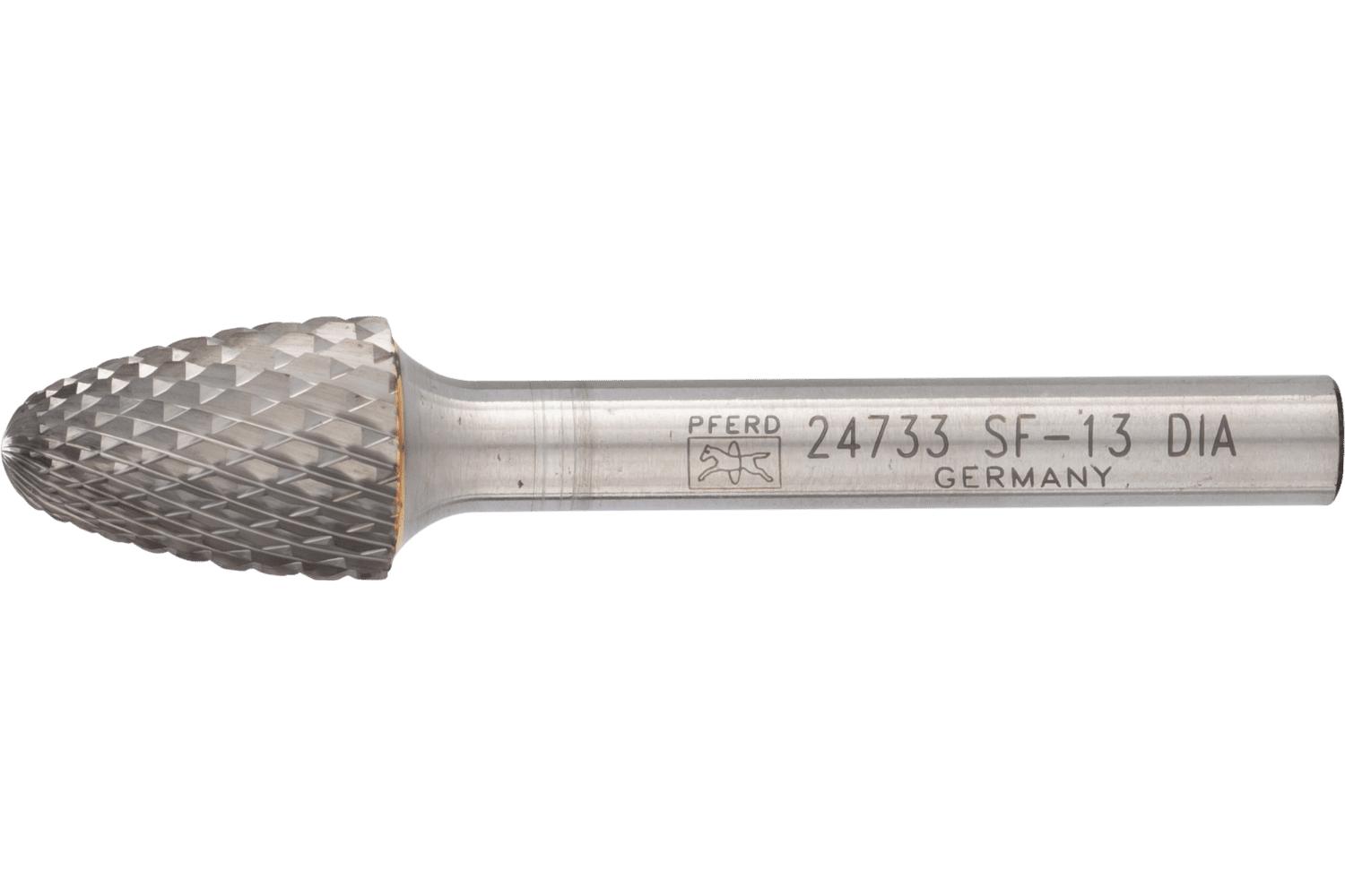 TTC 20-022-205 Carbide Burr With Through Coolant, Oval Head, 1/4 in Dia Head, 3/8 in L of Cut, Double Cut