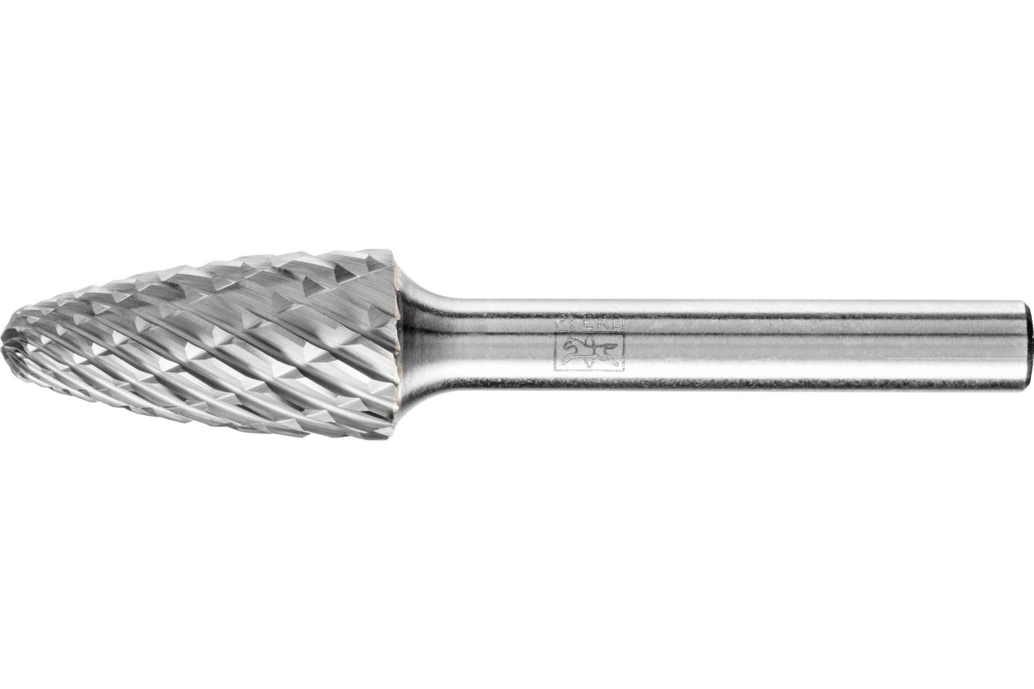 PFERD 21727521 High Performance Line Carbide Burr, Ball Head, 1/4 in Dia Head, 3/16 in L of Cut, 1-15/16 in OAL, Fine Cut Cut