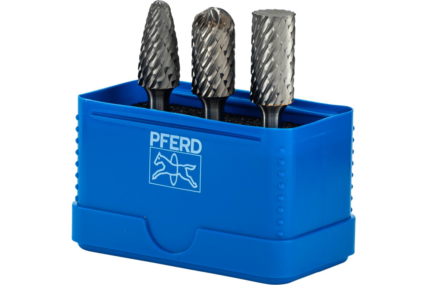 PFERD 21726548 High-Performance Bur Set, Double Cut, 3 Pieces