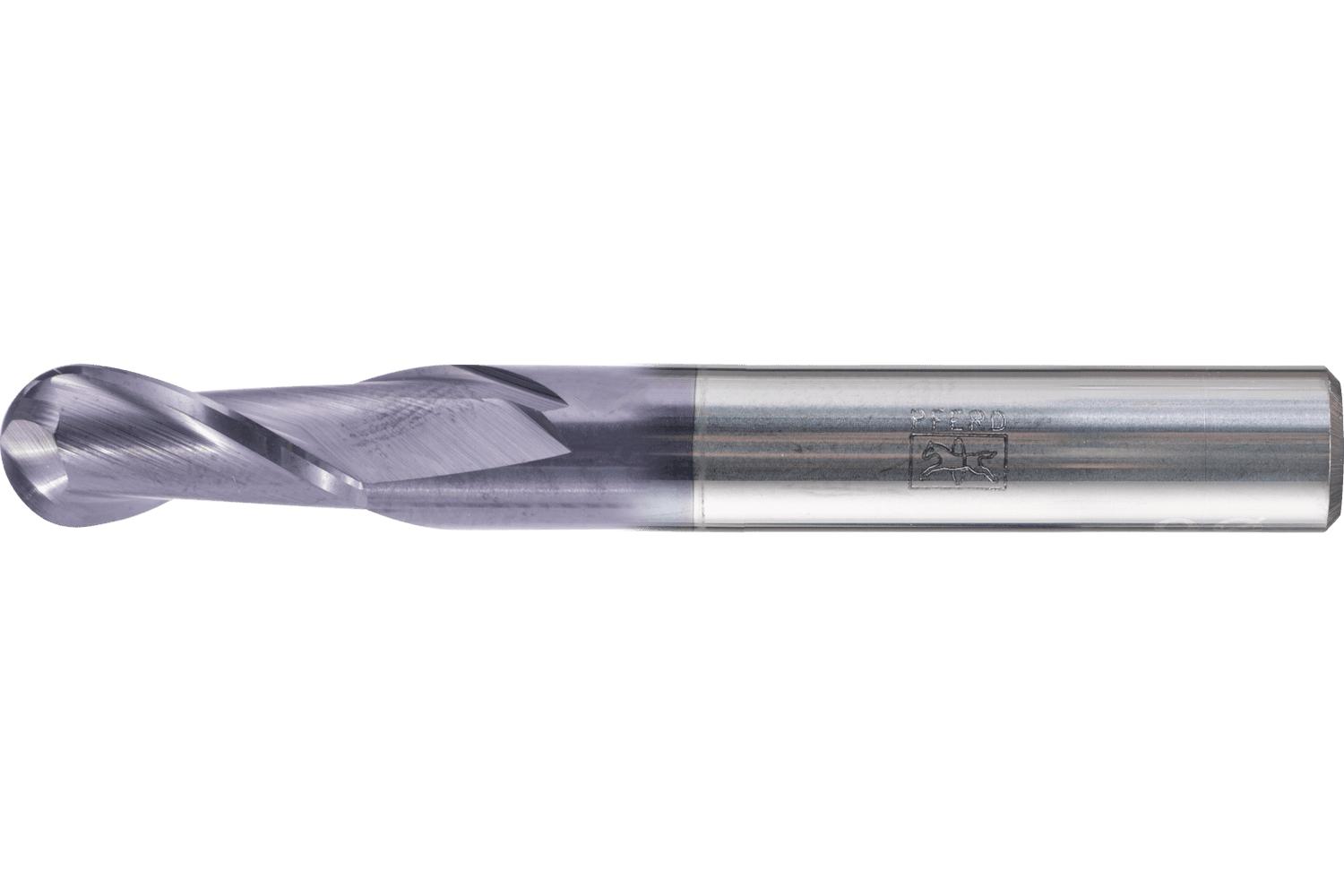 Cleveland&reg; C63561 CEM-SE-4B Ball Nose Center Cutting General Purpose Regular Length Single End End Mill, 1/2 in Dia Cutter, 1 in Length of Cut, 4 Flutes, 1/2 in Dia Shank, 3 in OAL, Uncoated