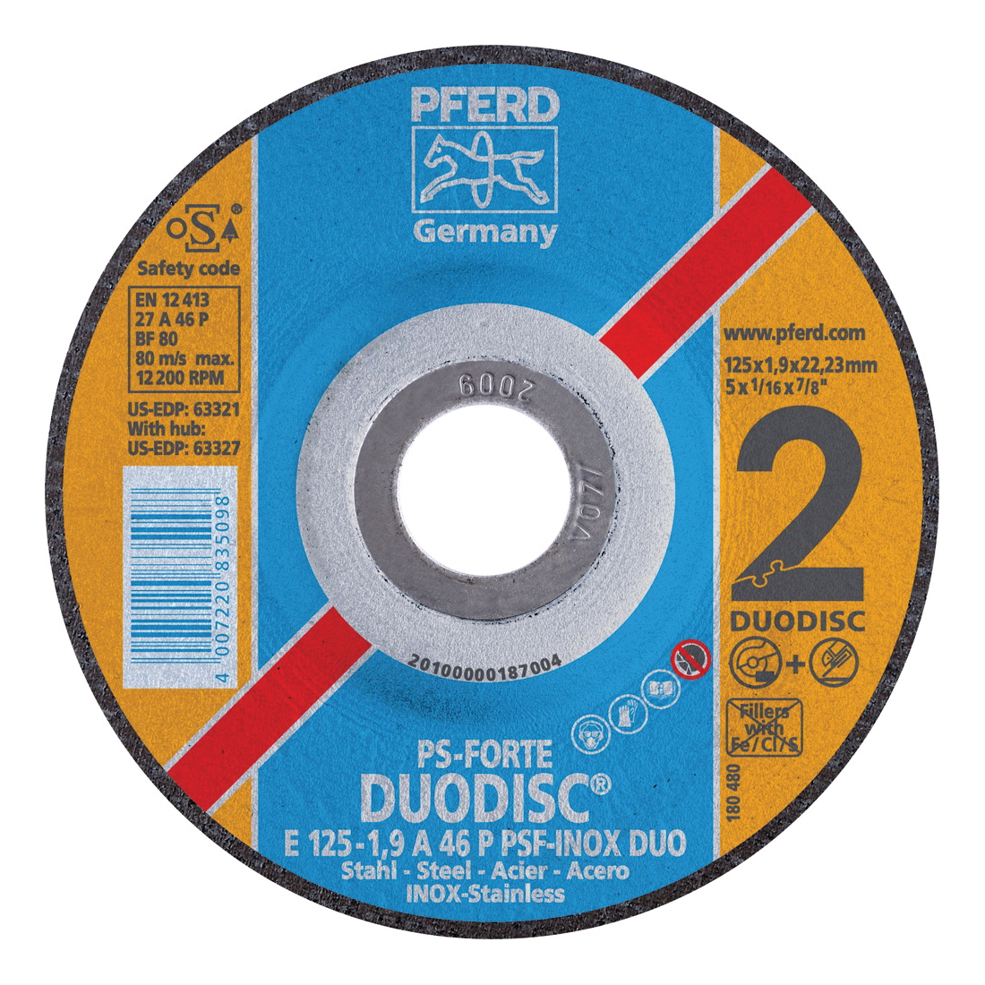 product Walter Surface Technologies ZIP WHEEL™ 11T080 High Performance Cut-Off Wheel, 8 in Dia x 1/16 in THK, 5/8 in Center Hole, A-30-ZIP Grit, Aluminum Oxide Abrasive
