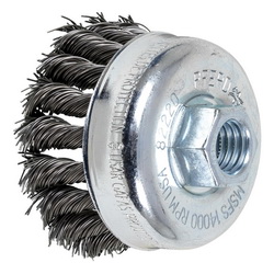 product Milwaukee&reg; 48-52-1600 Cup Brush, 6 in Dia Brush, 5/8-11 Arbor Hole, 0.014 in Dia Filament/Wire, Crimped, Carbon Steel Fill