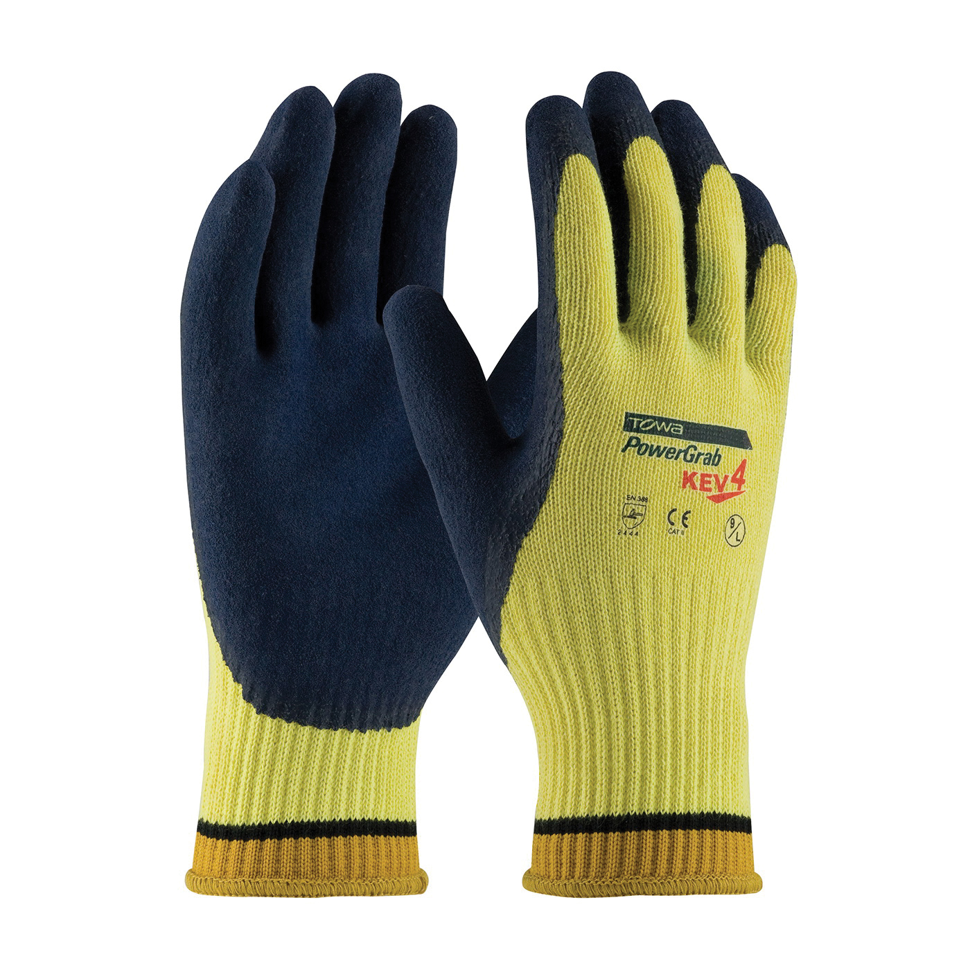 PIP&reg; PowerGrab&trade; KEV4 Medium Weight Unisex Cut Resistant Gloves, M, Latex/Nitrile Coating, Kevlar&reg; Fiber, Elastic/Knit Wrist Cuff, Resists: Abrasion, Cut, Puncture and Tear, ANSI Cut-Resistance Level: A3