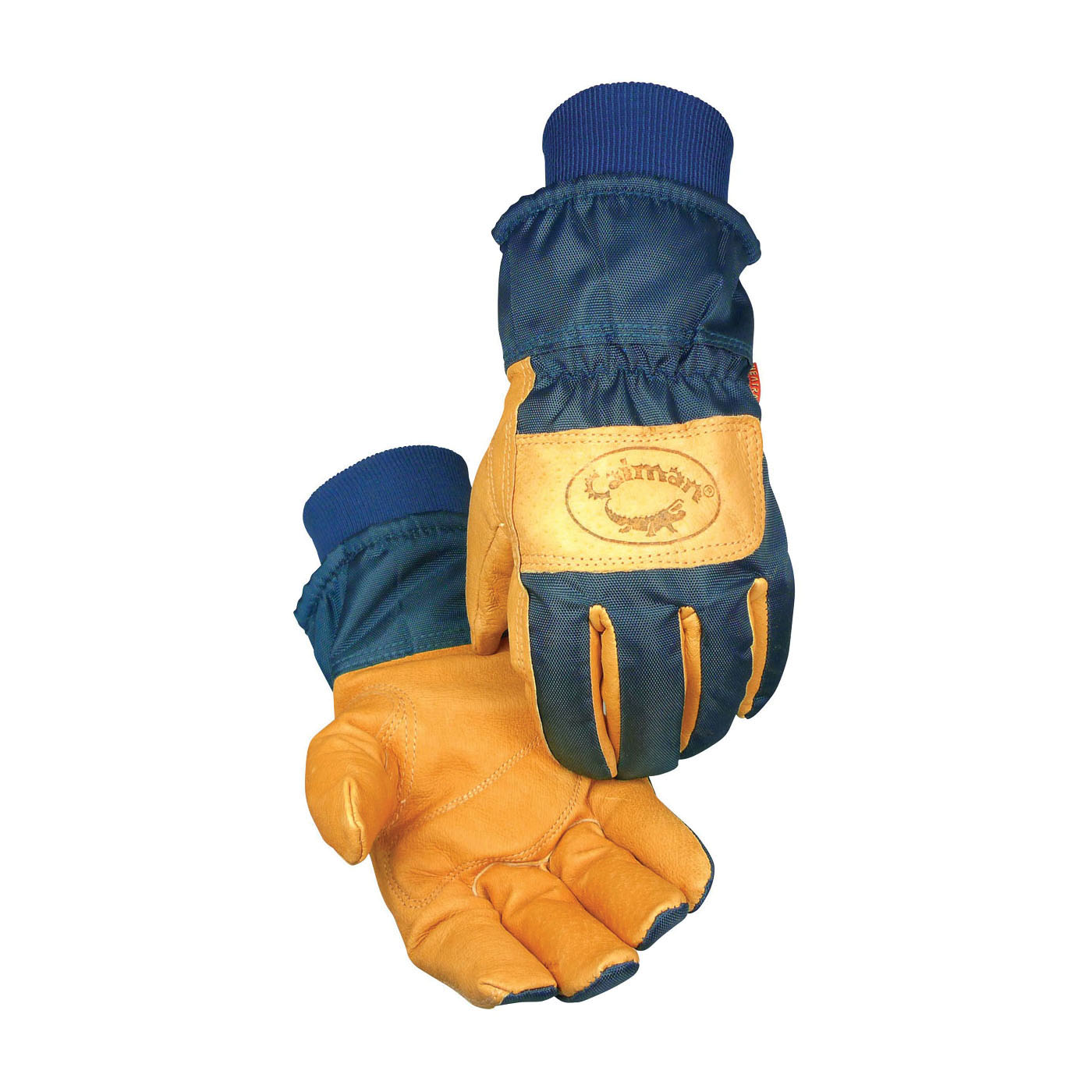 Caiman&reg; 1541-6 1541 Premium Grade Welding Gloves, XL, Grain Goatskin/Split Cowhide Leather/Kevlar&reg; Stitching, Gold/White, Para-Aramid Lining, Gauntlet Cuff