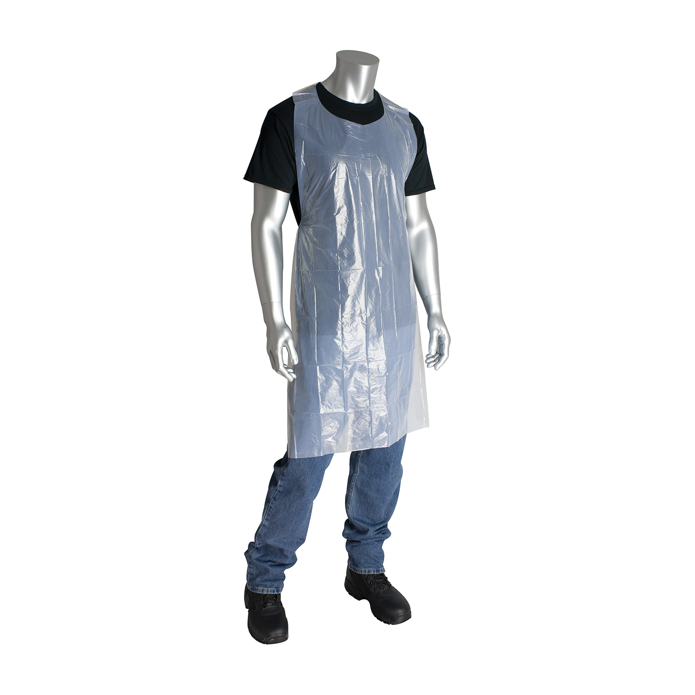 Anchor&reg; AG100 Extra Heavy Duty Standard Bib Apron, Vinyl, 35 in L x 45 in W, Resists: Abrasion and Tear