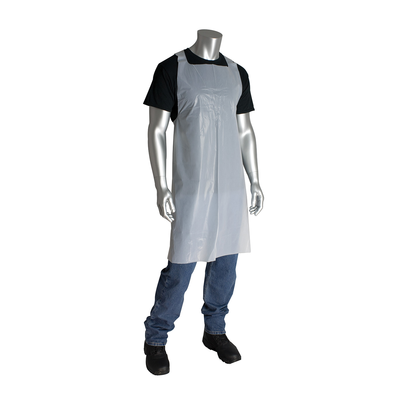 Steiner&reg; 92165 General Duty Bib Apron, Side Split Cowhide Leather, 3 ft L x 24 in W, Adjustable Crossed Back Strap/Waist Strap and Quick-Release Buckle Closure, Resists: Flame