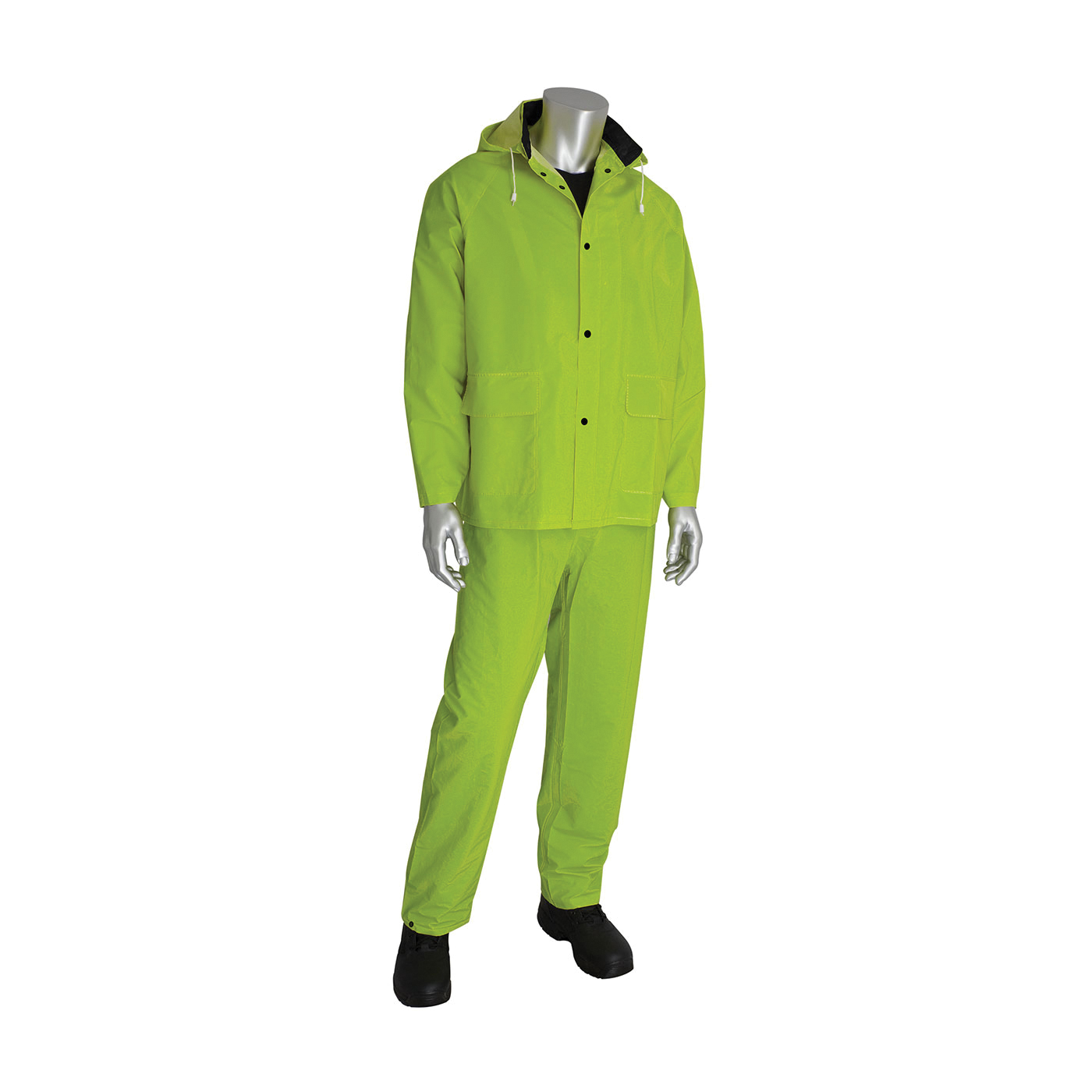 Anchor&reg; 9000-2XL 101-9000 3-Piece Rainsuit, 2XL, Yellow, Polyester/PVC, Detachable Hood