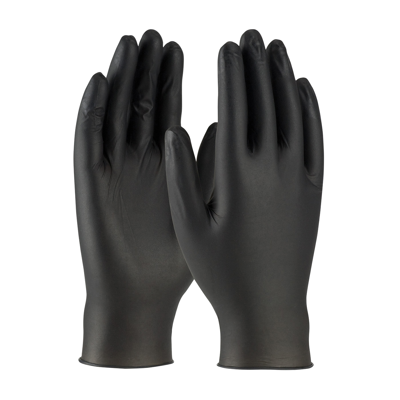 PIP&reg; Disposable Gloves, Nitrile, Black, 9.4 in L, Non-Powdered, Textured, 5 mil THK, Application Type: Industrial Grade, Ambidextrous Hand