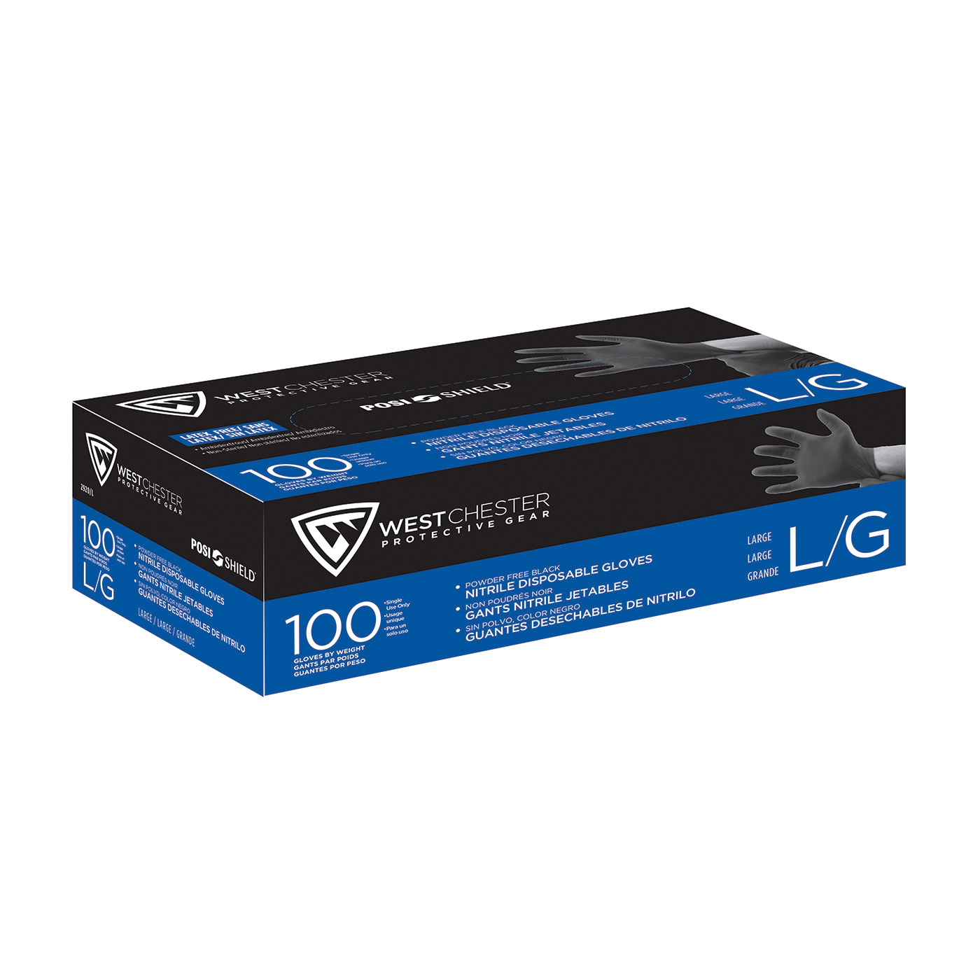 PIP&reg; Disposable Gloves, Nitrile, Black, 9.4 in L, Non-Powdered, Textured, 5 mil THK, Application Type: Industrial Grade, Ambidextrous Hand