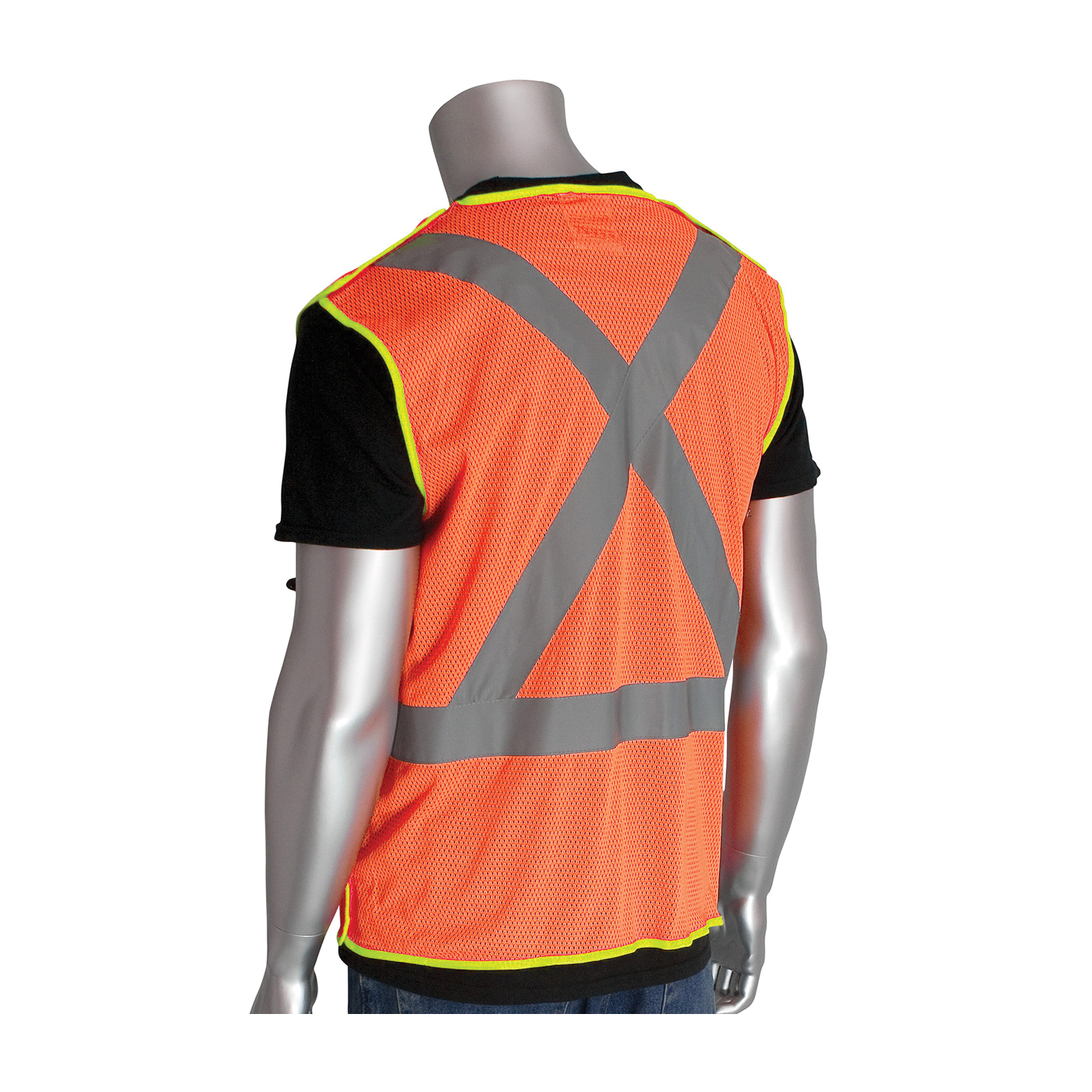 PIP&reg; 302-MVGLY-M Safety Vest, M, Hi-Viz Lime Yellow, Polyester Mesh, Hook and Loop Closure, ANSI Class: Class 2, Specifications Met: ANSI 107 Type R