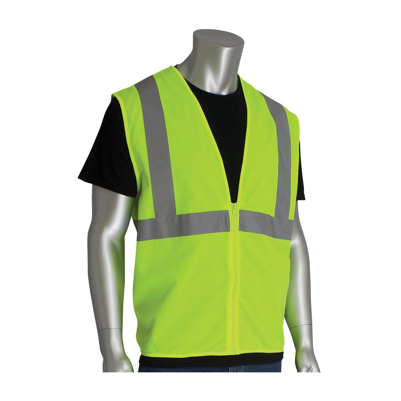 PIP&reg; 305-2100-2X Arc and Flame Resistant Vest, 2XL, Hi-Viz Lime Yellow, Solid GlenGuard&reg; Modacrylic/Aramid Blend Mesh Fabric, Hook and Loop Closure, 1 Pockets, ANSI Class: Class 2, Specifications Met: ANSI 107 Type R