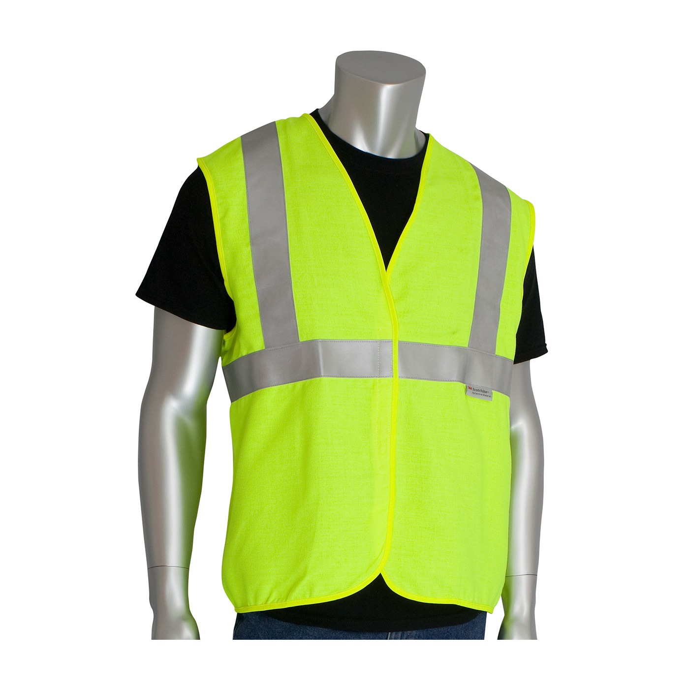 PIP&reg; 302-MVGLY-L Safety Vest, L, Hi-Viz Lime Yellow, Polyester Mesh, Hook and Loop Closure, ANSI Class: Class 2, Specifications Met: ANSI 107 Type R