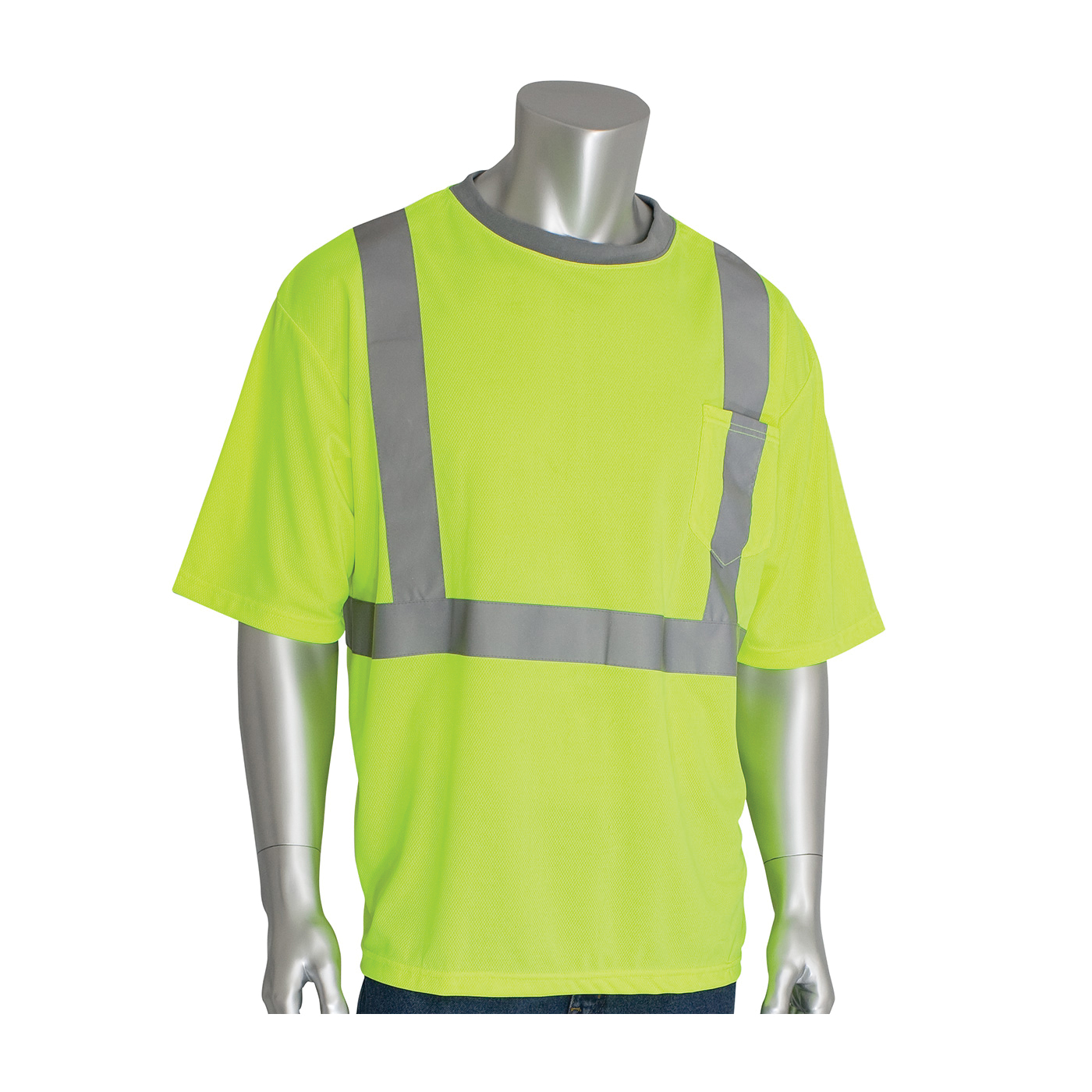 PIP® 323-1350B-LY/5X Sweatshirt With Black Bottom, Unisex, 5XL, Lime Yellow, Polyester Fleece, 33.9 in L